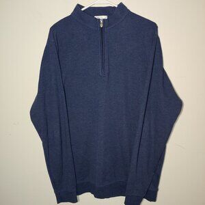 Peter Millar 1/4 Zip Up Pullover Crown Comfort Classic Fit MEOK40 Sz XL Blue